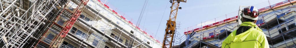 Contractor inspecting a construction site